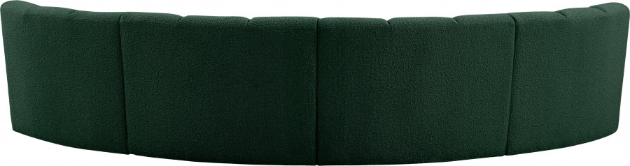 Infinity Green Boucle Fabric 4-Piece Sectional from Meridian - Luna Furniture