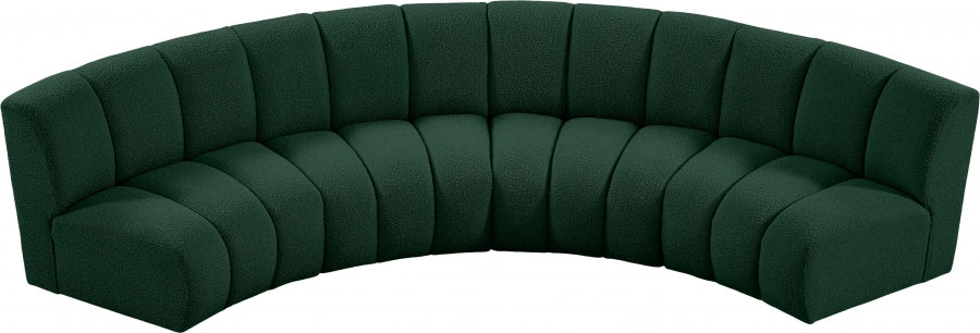 Infinity Green Boucle Fabric 4-Piece Sectional from Meridian - Luna Furniture