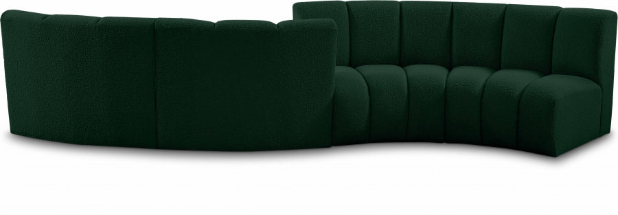 Infinity Green Boucle Fabric 4-Piece Sectional from Meridian - Luna Furniture