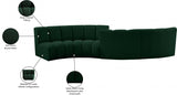 Infinity Green Boucle Fabric 4-Piece Sectional from Meridian - Luna Furniture