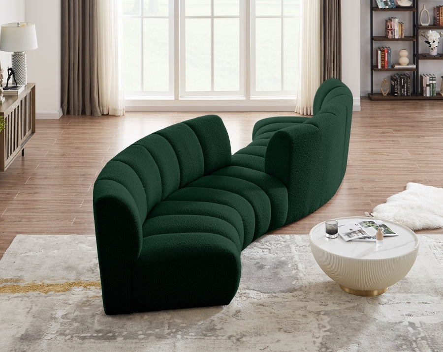 Infinity Green Boucle Fabric 4-Piece Sectional from Meridian - Luna Furniture