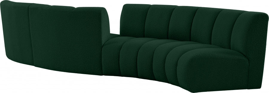 Infinity Green Boucle Fabric 4-Piece Sectional from Meridian - Luna Furniture