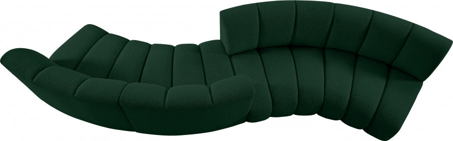 Infinity Green Boucle Fabric 4-Piece Sectional from Meridian - Luna Furniture