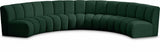 Infinity Green Boucle Fabric 5-Piece Sectional from Meridian - Luna Furniture