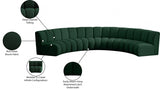 Infinity Green Boucle Fabric 5-Piece Sectional from Meridian - Luna Furniture