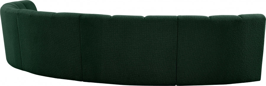 Infinity Green Boucle Fabric 5-Piece Sectional from Meridian - Luna Furniture