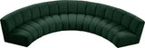 Infinity Green Boucle Fabric 5-Piece Sectional from Meridian - Luna Furniture