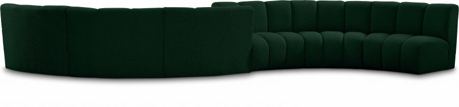 Infinity Green Boucle Fabric 6-Piece Sectional from Meridian - Luna Furniture