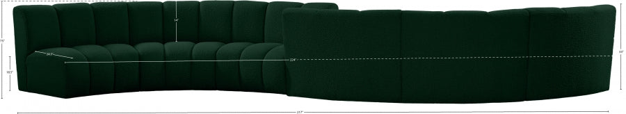 Infinity Green Boucle Fabric 6-Piece Sectional from Meridian - Luna Furniture