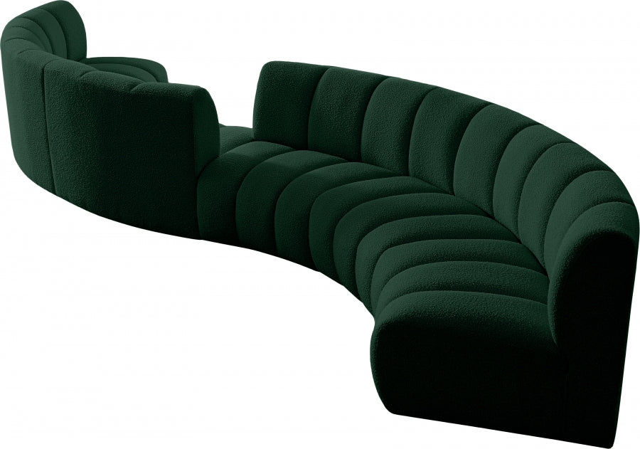 Infinity Green Boucle Fabric 6-Piece Sectional from Meridian - Luna Furniture