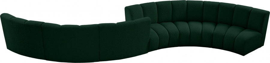 Infinity Green Boucle Fabric 6-Piece Sectional from Meridian - Luna Furniture