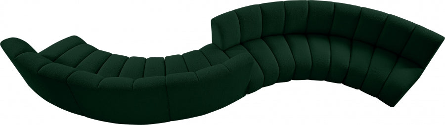 Infinity Green Boucle Fabric 6-Piece Sectional from Meridian - Luna Furniture