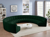 Infinity Green Boucle Fabric 9-Piece Sectional from Meridian - Luna Furniture