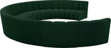 Infinity Green Boucle Fabric 9-Piece Sectional from Meridian - Luna Furniture