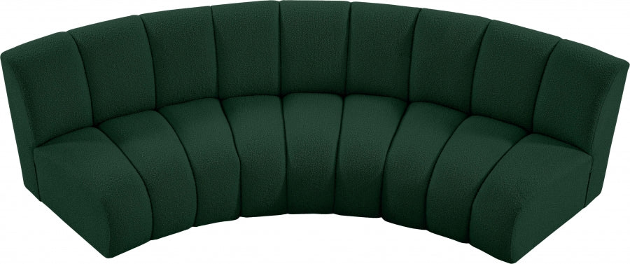 Infinity Green Boucle Fabric Sofa from Meridian - Luna Furniture