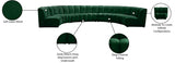 Infinity Green Modular 7-Piece Sectional from Meridian - Luna Furniture