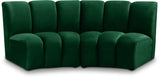 Infinity Green Modular Loveseat from Meridian - Luna Furniture