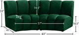 Infinity Green Modular Loveseat from Meridian - Luna Furniture