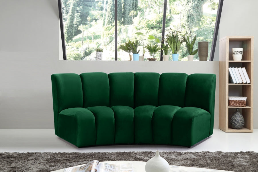 Infinity Green Modular Loveseat from Meridian - Luna Furniture