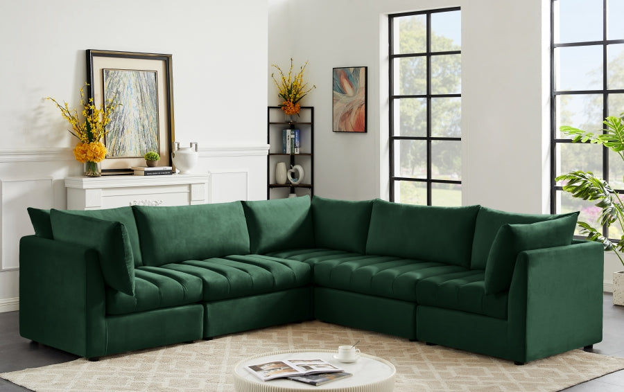 Jacob Green Velvet Modular Sectional from Meridian - Luna Furniture