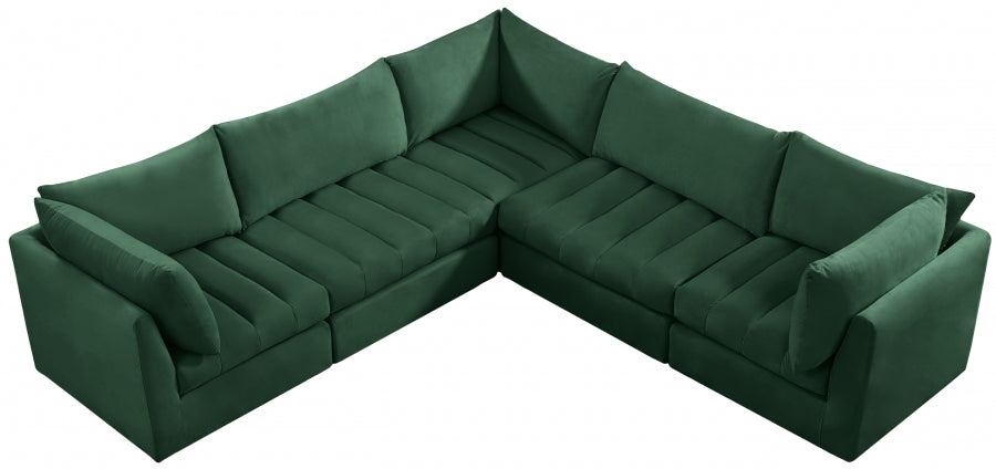 Jacob Green Velvet Modular Sectional from Meridian - Luna Furniture