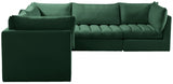 Jacob Green Velvet Modular Sectional from Meridian - Luna Furniture