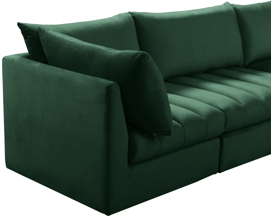 Jacob Green Velvet Modular Sectional from Meridian - Luna Furniture