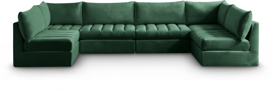 Jacob Green Velvet Modular Sectional from Meridian - Luna Furniture