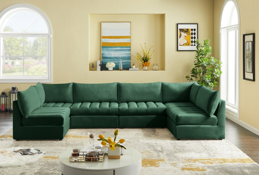 Jacob Green Velvet Modular Sectional from Meridian - Luna Furniture