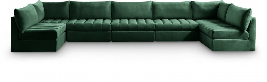 Jacob Green Velvet Modular Sectional from Meridian - Luna Furniture