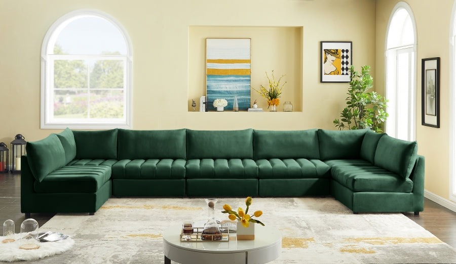 Jacob Green Velvet Modular Sectional from Meridian - Luna Furniture