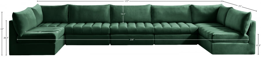 Jacob Green Velvet Modular Sectional from Meridian - Luna Furniture