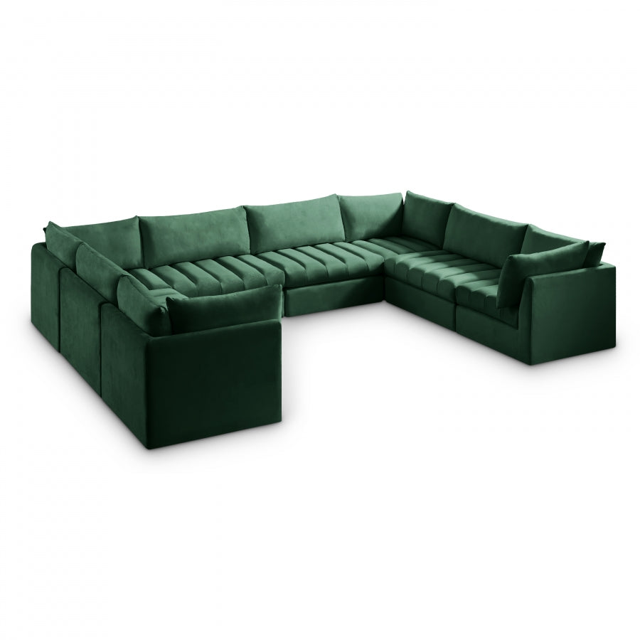 Jacob Green Velvet Modular Sectional from Meridian - Luna Furniture