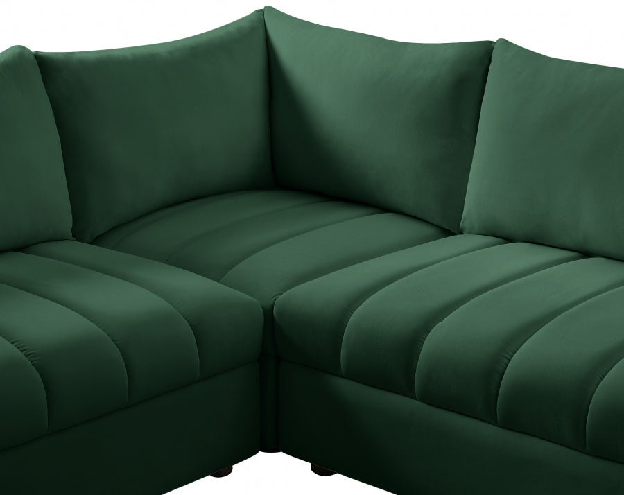 Jacob Green Velvet Modular Sectional from Meridian - Luna Furniture