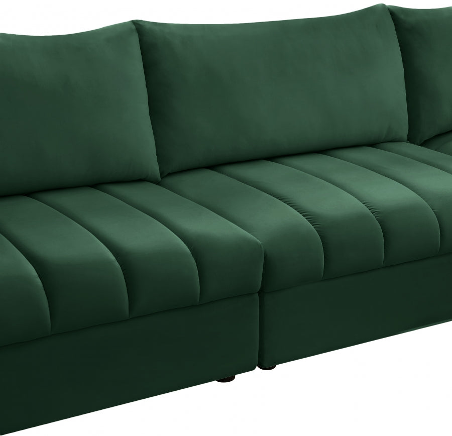 Jacob Green Velvet Modular Sectional from Meridian - Luna Furniture