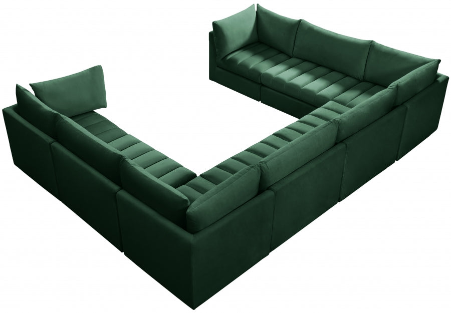 Jacob Green Velvet Modular Sectional from Meridian - Luna Furniture