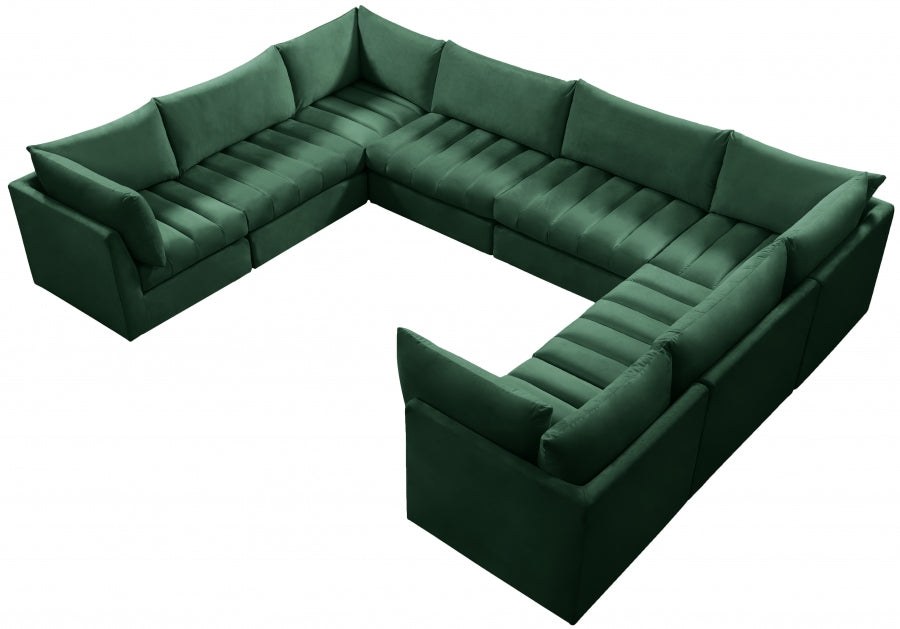 Jacob Green Velvet Modular Sectional from Meridian - Luna Furniture