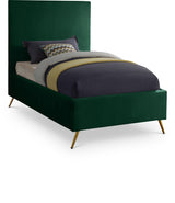 Jasmine Green Velvet Twin Bed from Meridian - Luna Furniture