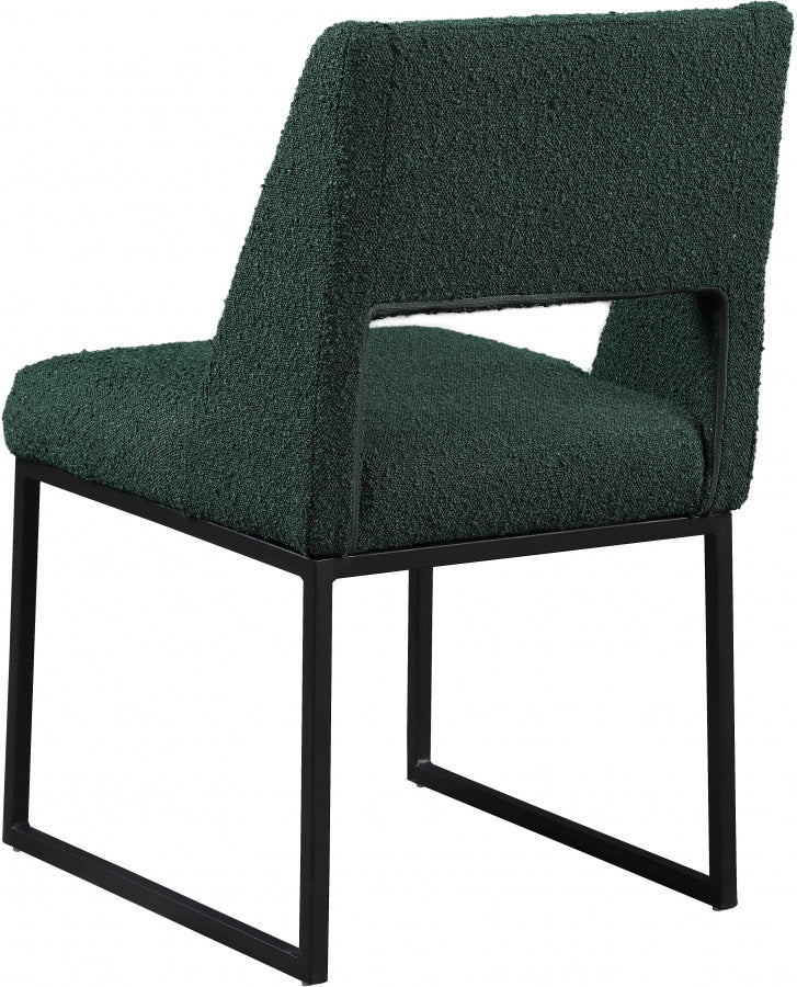 Jayce Green Boucle Fabric Dining Chair, Set of 2 from Meridian - Luna Furniture