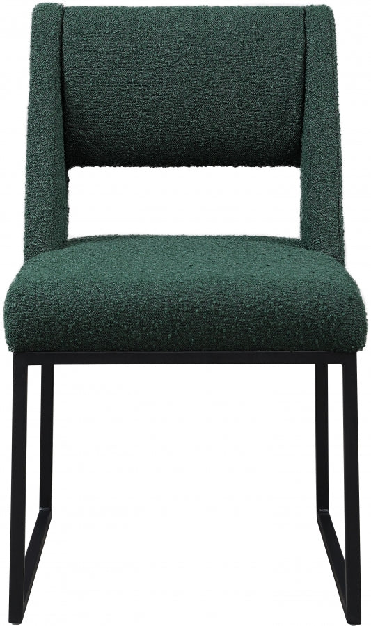 Jayce Green Boucle Fabric Dining Chair, Set of 2 from Meridian - Luna Furniture