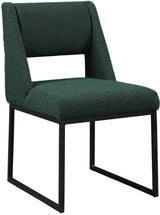 Jayce Green Boucle Fabric Dining Chair, Set of 2 from Meridian - Luna Furniture