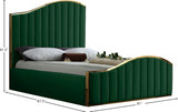 Jolie Green Velvet King Bed from Meridian - Luna Furniture