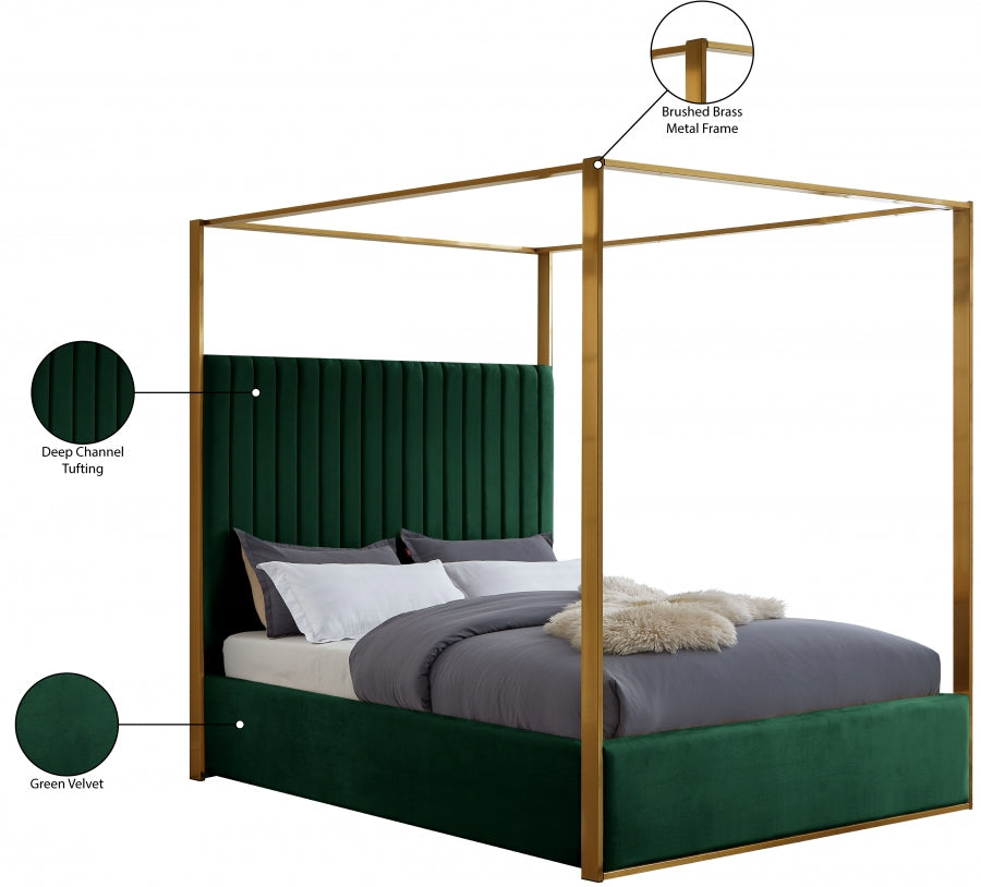 Jones Green Velvet King Bed from Meridian - Luna Furniture