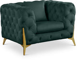 Kingdom Green Velvet Chair from Meridian - Luna Furniture