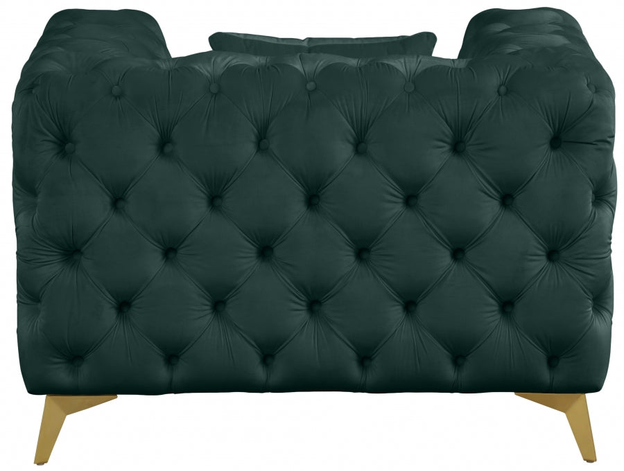 Kingdom Green Velvet Chair from Meridian - Luna Furniture