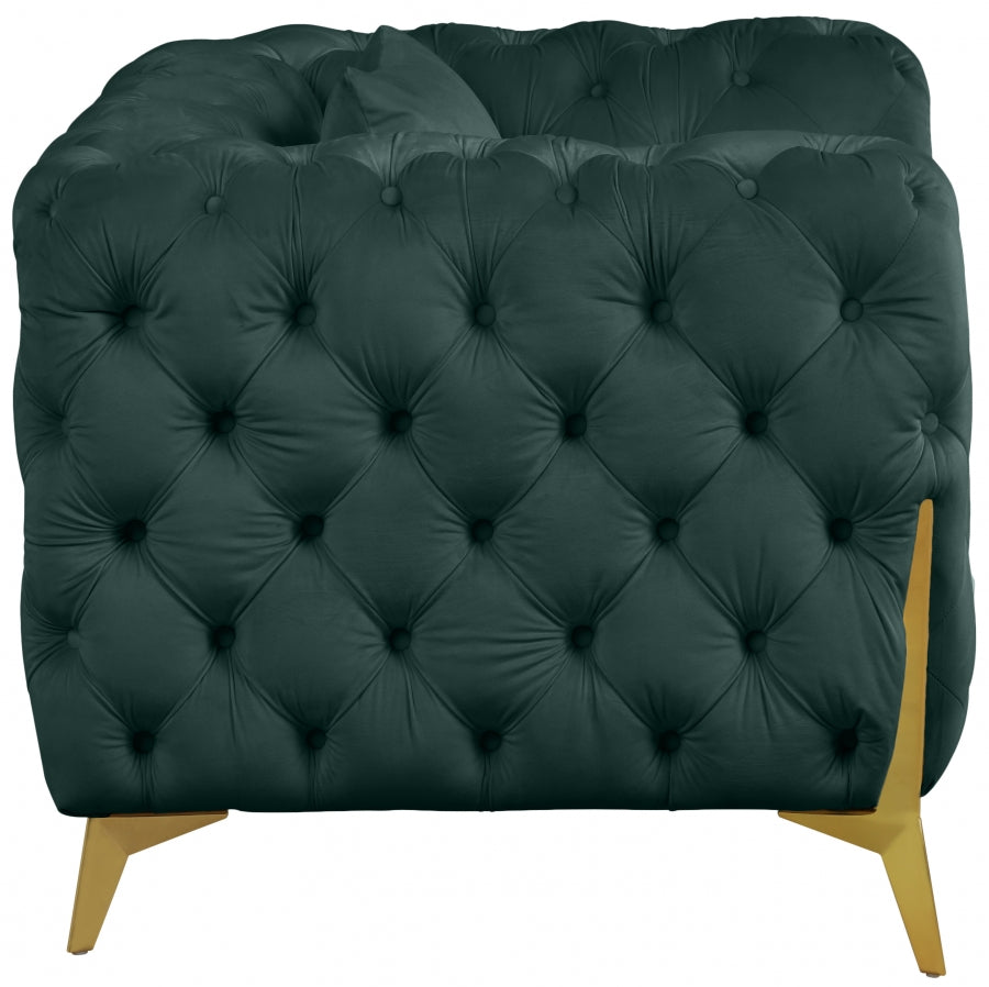 Kingdom Green Velvet Chair from Meridian - Luna Furniture