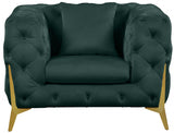 Kingdom Green Velvet Chair from Meridian - Luna Furniture