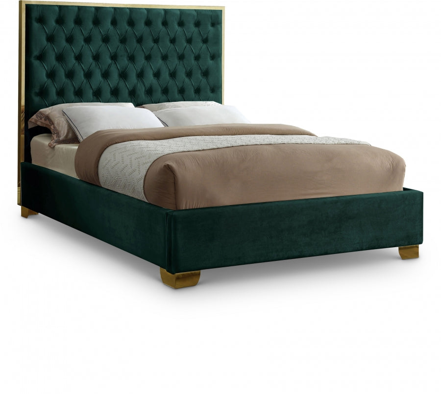 Lana Green Velvet Full Bed from Meridian - Luna Furniture