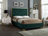 Lana Green Velvet Full Bed from Meridian - Luna Furniture