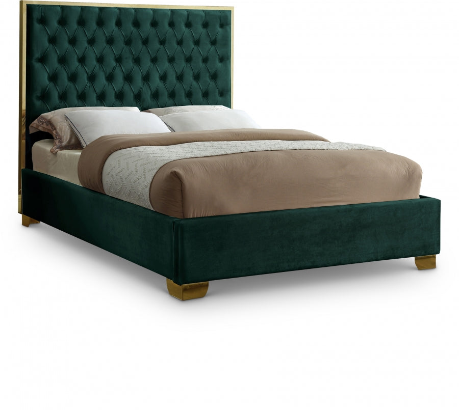 Lana Green Velvet King Bed from Meridian - Luna Furniture